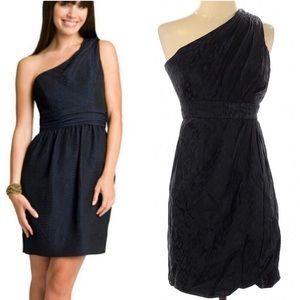 NWT Shoshanna Black Leopard One Shoulder Formal Dress